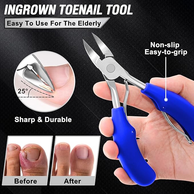 Toenail Clippers for Seniors Thick Toenails, Aucurwen Heavy Duty Toe Nail - Image 3
