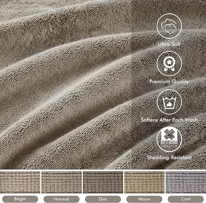 Madison Park 800GSM Bathroom Towel Set of 8 100% Cotton Bath Towel Set - Image 7