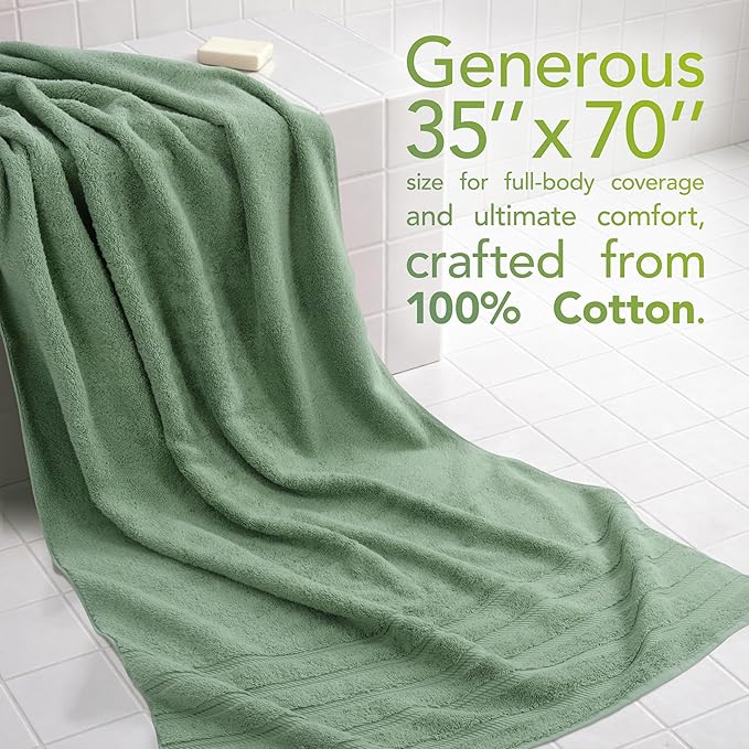 American Soft Linen 35x70 Jumbo Large Bath Towel, 600 GSM 100% Cotton Turkish - Image 2