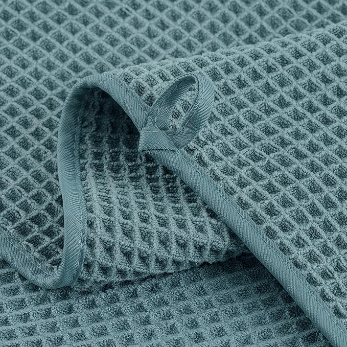 MICROFI Microfiber Waffle Bath Towels, 4 Pieces, Fast Drying, Lint Free 430 GSM - Image 3