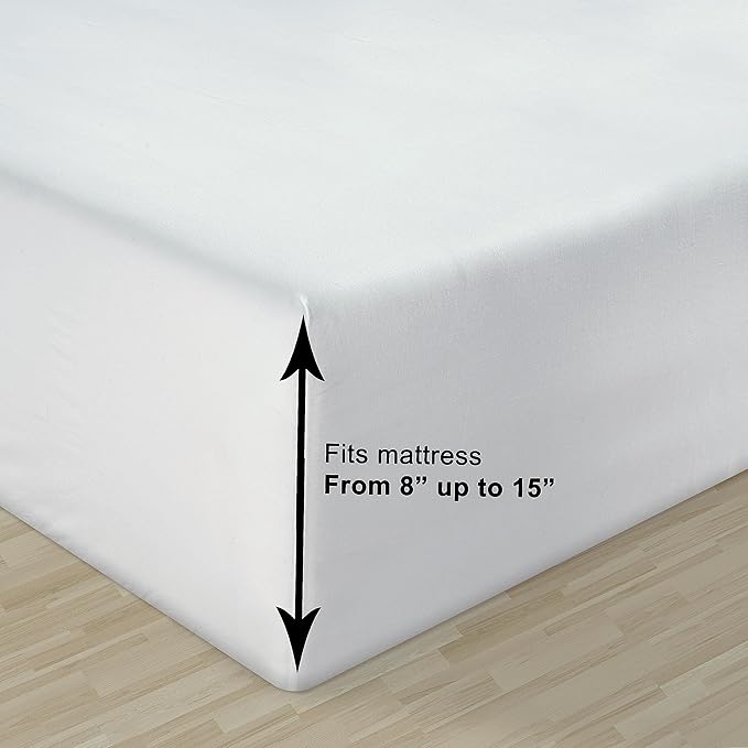 LANE LINEN 100% Organic Cotton White Twin XL Sheets Set, 3-Piece Pure Organic - Image 5