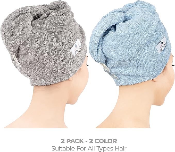 American Soft Linen 100% Cotton Hair Towels - Image 2