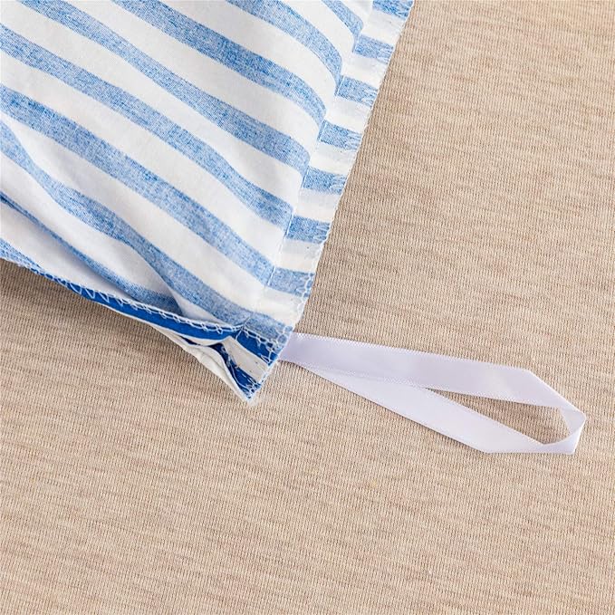 JELLYMONI 100% Natural Cotton 3pcs Striped Duvet Cover Sets, - Image 6