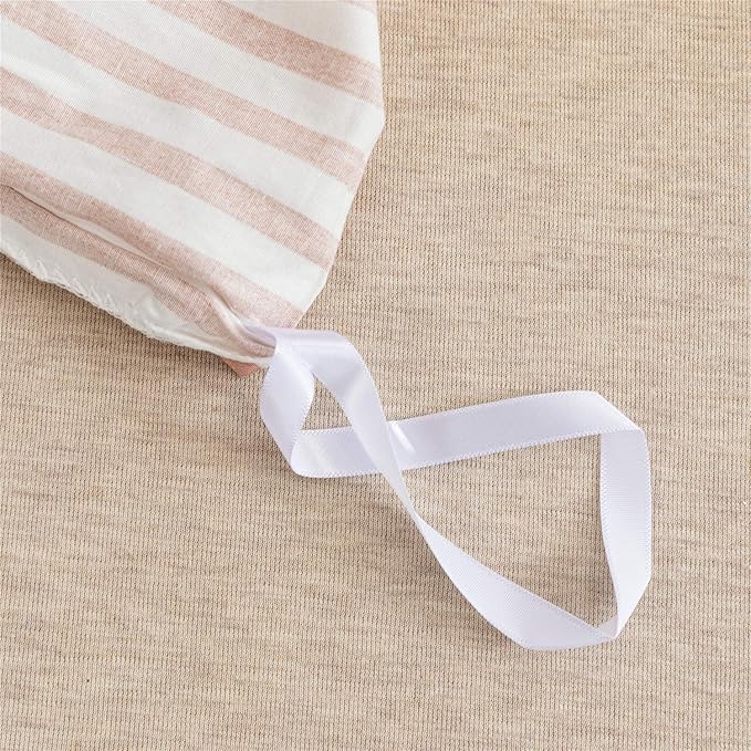 JELLYMONI 100% Natural Cotton 2pcs Striped Duvet Cover Sets, - Image 6