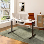 FLEXISPOT EN2 Whole-Piece Standing Desk with Clamp Power Strip, 40 x 24 Electric Stand Up Height Adjustable Desk with Cable Management (Black Frame + White Top, 2 Packages)