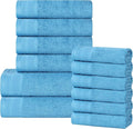 Superior Honeycomb 100% Cotton 500 GSM 12 Piece Bath Towel Set, 6 Washcloths by SUPERIOR