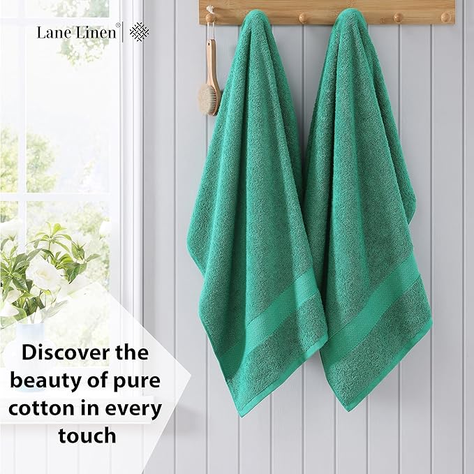 LANE LINEN 100% Cotton Oversized Bath Towels Set of 4 - Image 3