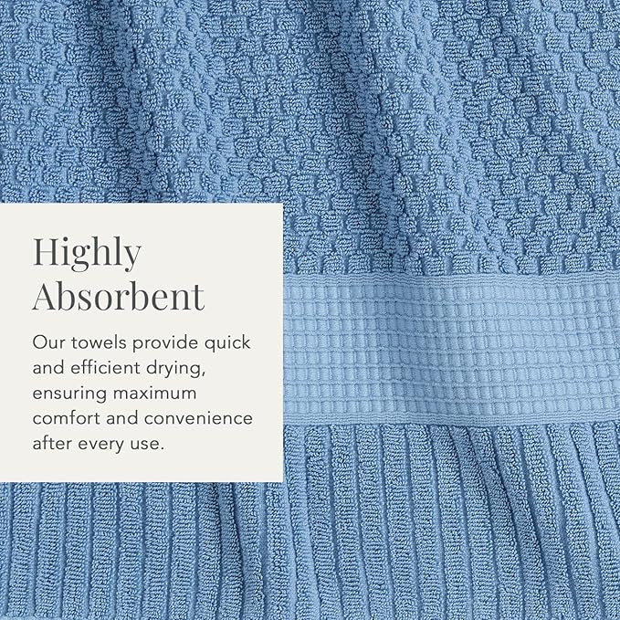 NY Loft 100% Cotton Bath Towel 4 Pack | Super Soft & Absorbent Quick-Dry Bath - Image 7