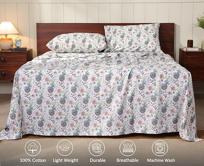 RUVANTI 100% Cotton Sheets – Twin XL Size Percale Bedding, Cooling & Breathable - Image 3