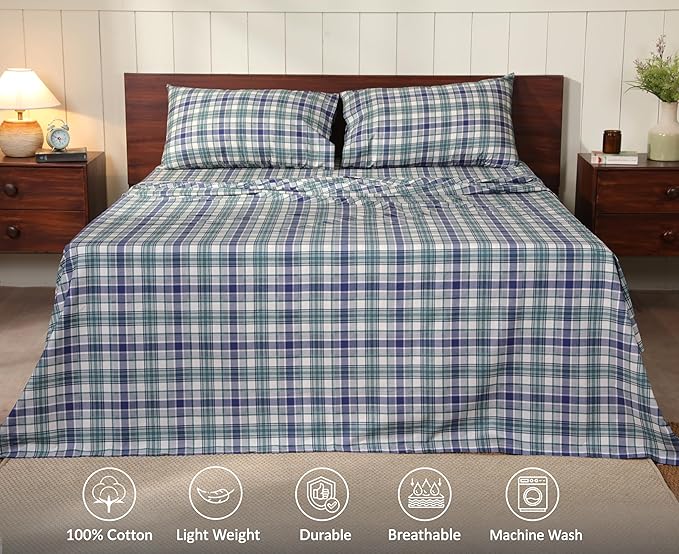 RUVANTI 100% Cotton Sheets – Twin Size Percale Bedding, Cooling & Breathable - Image 3