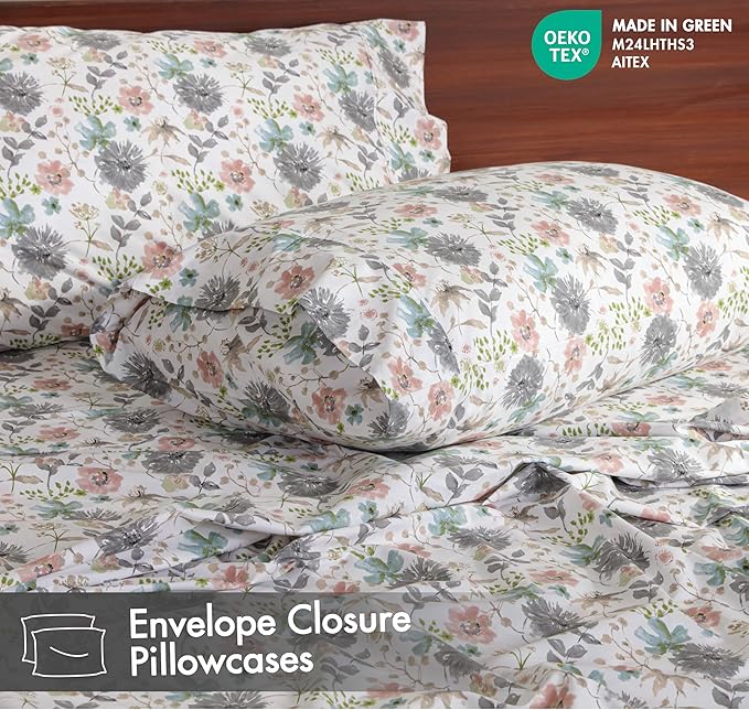 RUVANTI 100% Cotton Sheets – California King Percale Bedding, Cooling & - Image 5