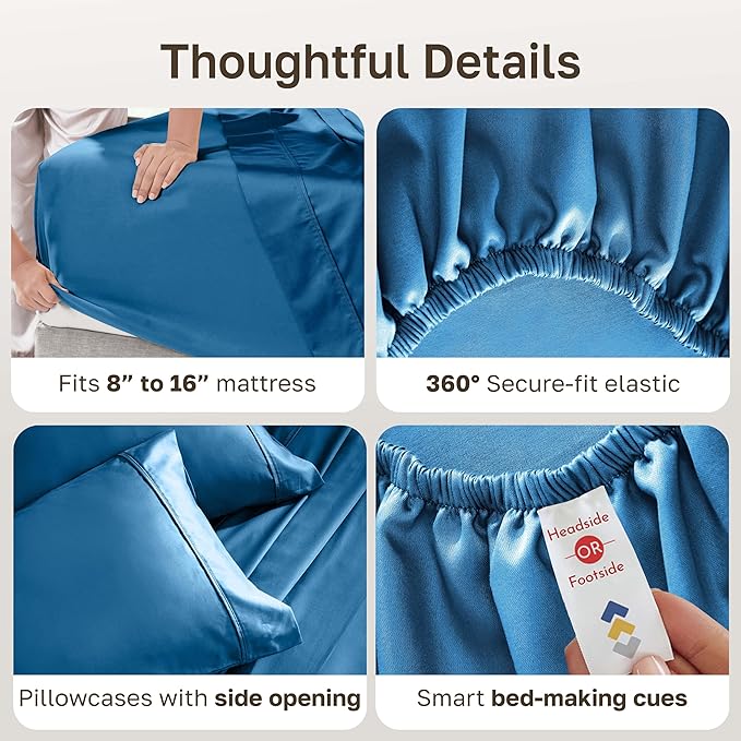 California Design Den Soft King Size Cotton Sheet Sets, 400 TC Good - Image 5