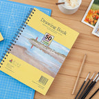 Elan A4 Drawing Book, 50 Sheets Italian Paper 90 lb/200 GSM, Acid-Free Sketch Book 11.7x8.3 Inch, White Drawing Paper Pad, A4 Sketchbook Spiral Bound