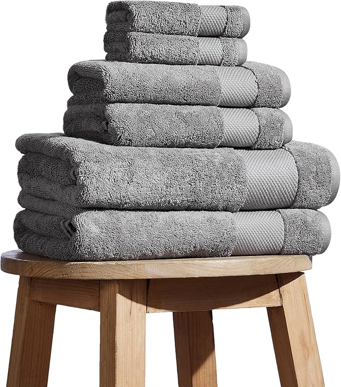 BIOWEAVES 100% Organic Cotton 700 GSM Plush 6-Piece Towel Set GOTS Certified by BIOWEAVES