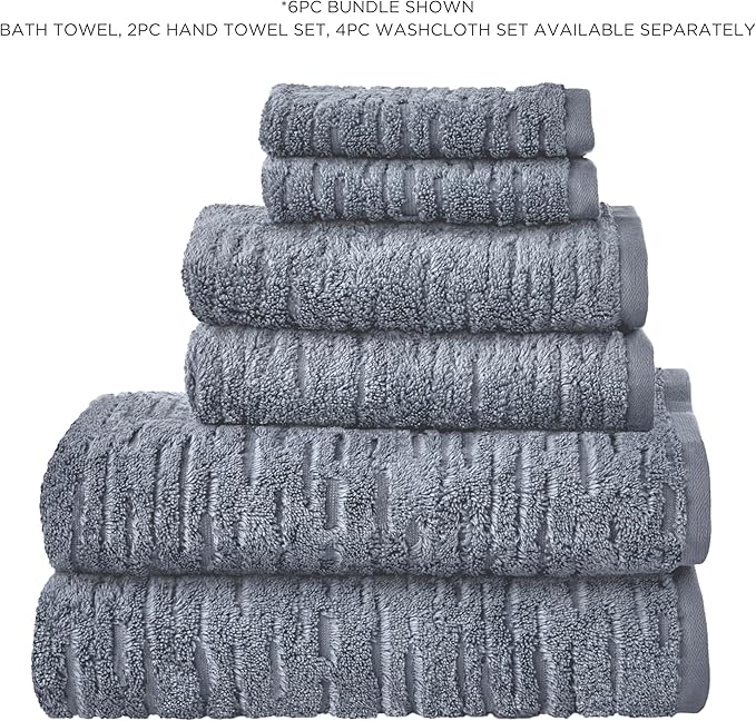 SKL Home CloudSoft Cotton Luxury 2-Piece Hand Towel Set, Smoke Blue - Image 7