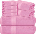 Avalon Towels Luxury 8 Piece Pink Towels Set, 2 Bath Towels, 2 Hand Towels and by AvalonTowels