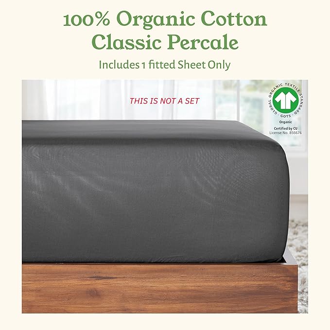 California Design Den 100% Organic Cotton Twin Fitted Sheet Only - Image 4