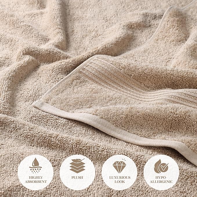 Superior Egyptian Cotton 12-Piece Towel Set, Guest Bath Decor Essentials - Image 8