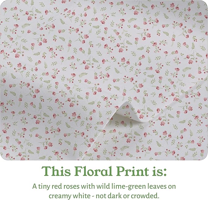 California Design Den Cal King Floral Sheet Set, 100% Organic Cotton Percale - Image 4