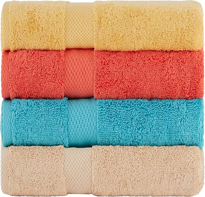 BolBom Towels 4 Pack Medium Bath Towel Set, 27“X54” Inches, 500 GSM 100% Ring - Image 3