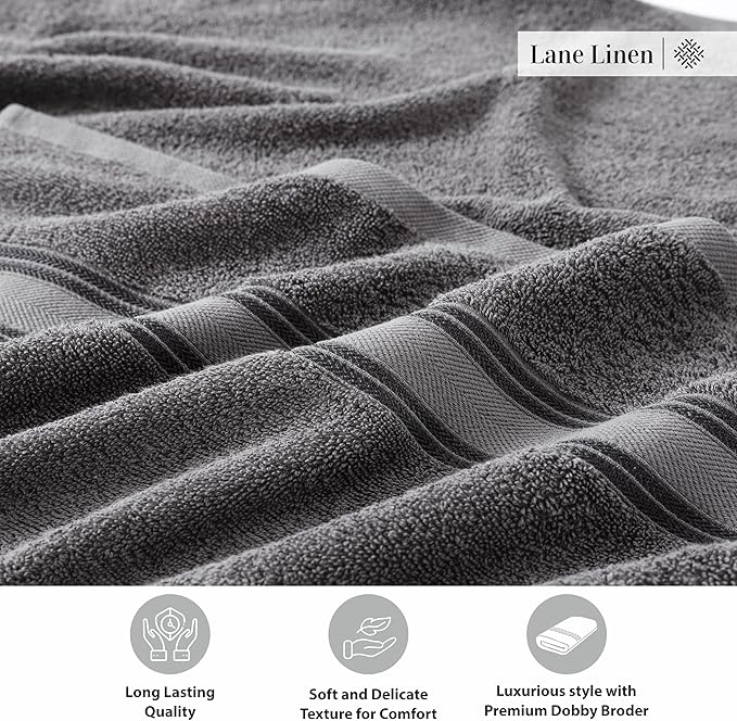 LANE LINEN 100% Cotton 4 Pack Bath Towels Set - Image 7