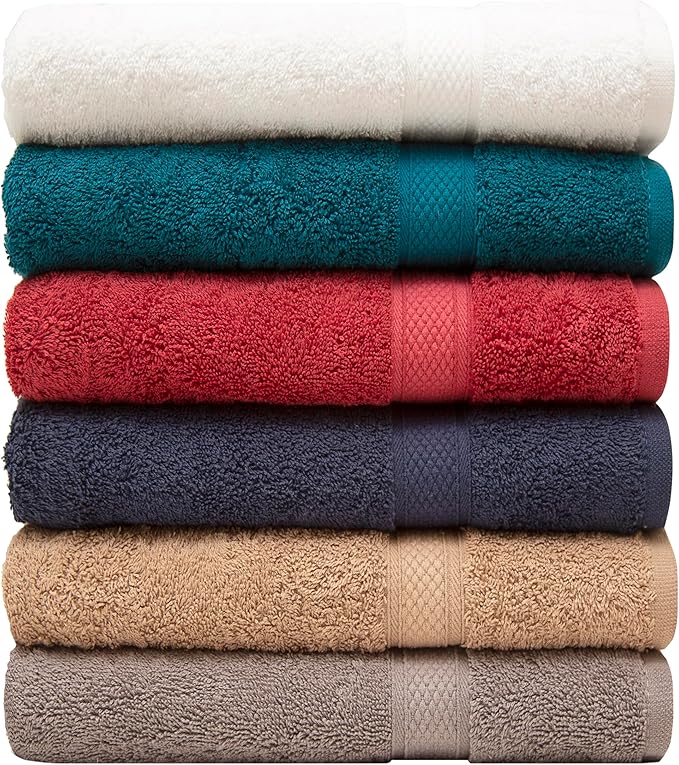 Pleasant Home Bath Towels Set of 6 100% Cotton, 515 GSM | Lightweight, Soft & by PH+Pleasant+Home