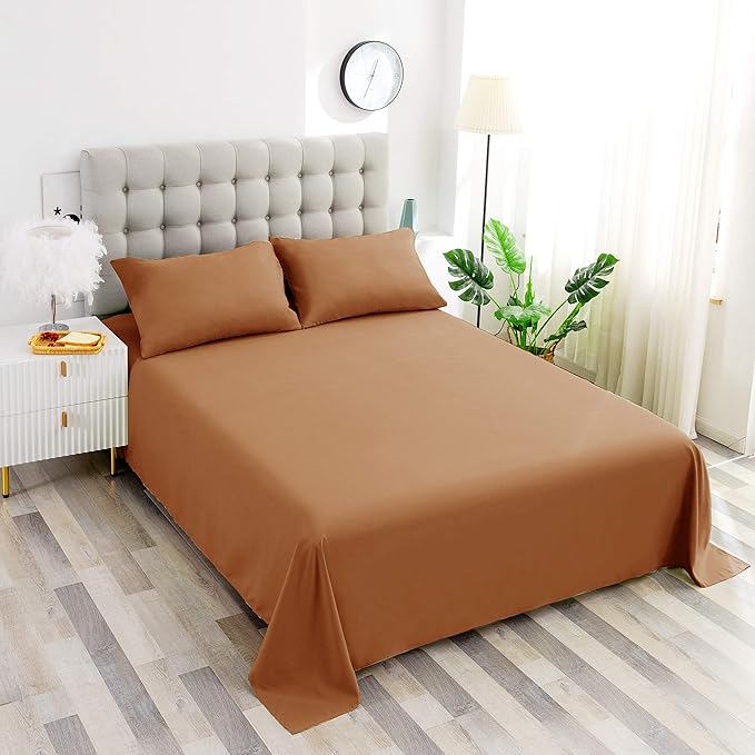 Sfoothome Mocha Fitted Sheet, 14 Inch Deep Pocket, Microfiber Sheets, Twin XL - Image 3