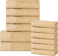 Superior Honeycomb 100% Cotton 500 GSM 12 Piece Bath Towel Set, 6 Washcloths by SUPERIOR