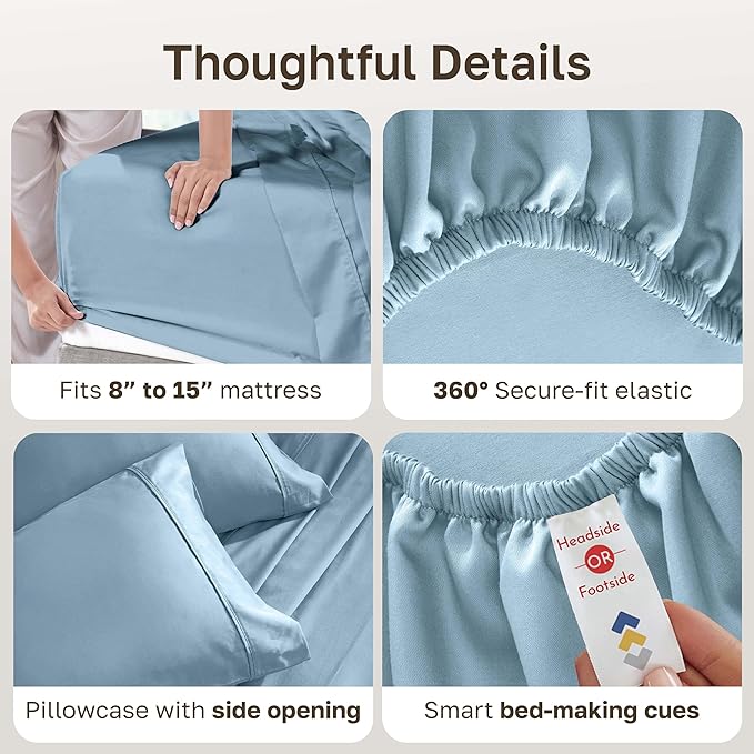 California Design Den Soft 100% Cotton Bed Sheets Twin XL Set, 400 Thread Count - Image 6