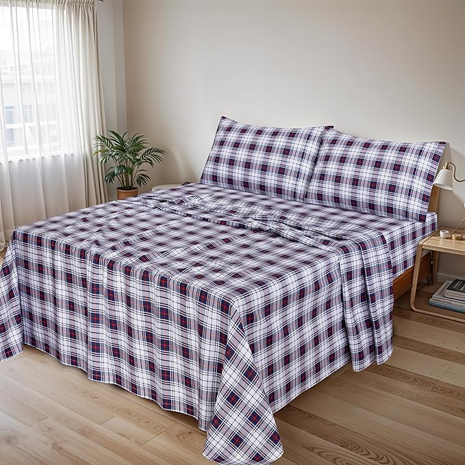 RUVANTI 100% Cotton Sheets – King Size Percale Bedding, Cooling & Breathable - Image 2