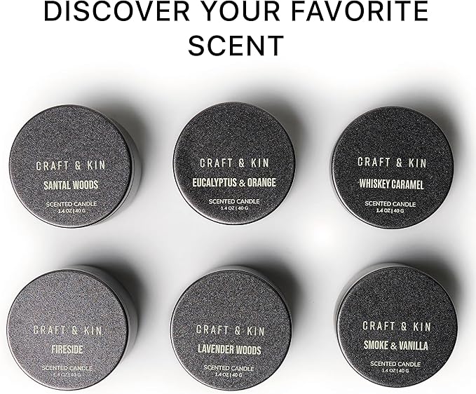 Craft & Kin Scented Votive Candle Gift Set of 6 | Small Luxury Scented Candles - Image 2
