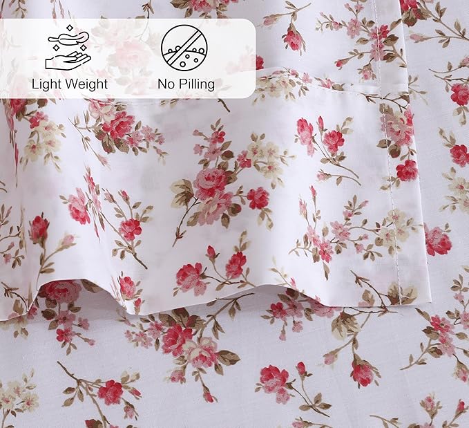 RUVANTI 100% Cotton Sheets King Size 4-Piece Set Percale Bedding, Cooling & - Image 4