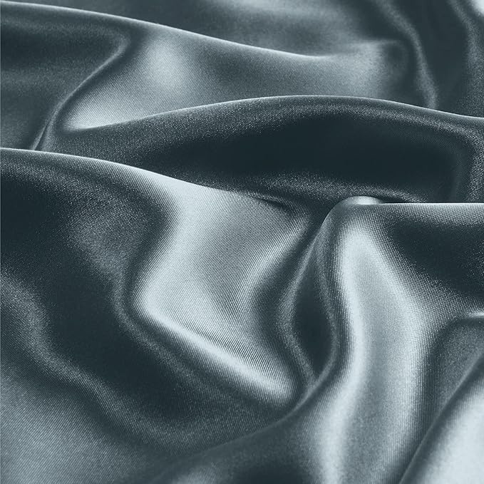 BEDELITE Satin Pillowcase with Zipper 2 Pack, Space Grey Pillow Cases Standard - Image 3