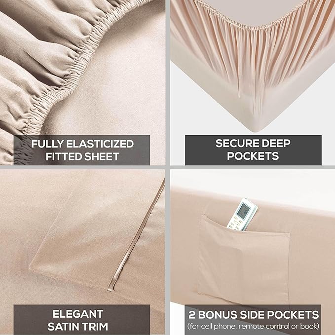 Mueller UltraTemp 6 PC Queen Sheet Set - Image 4