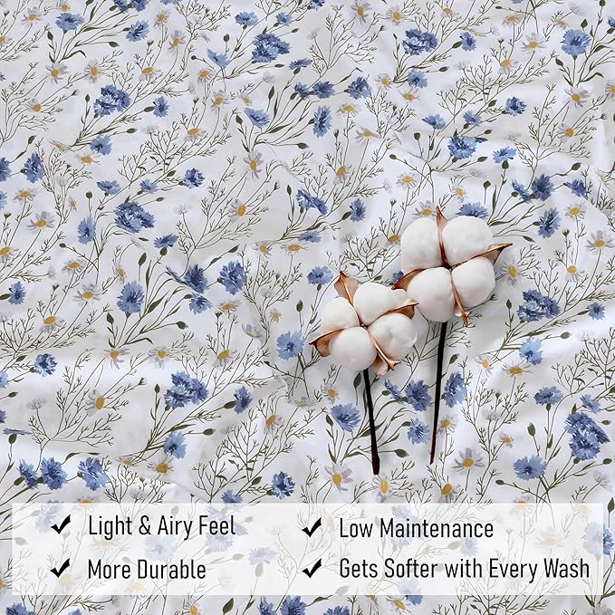RUVANTI 100% Cotton Sheets – Full Size Percale Bedding, Cooling & Breathable - Image 8