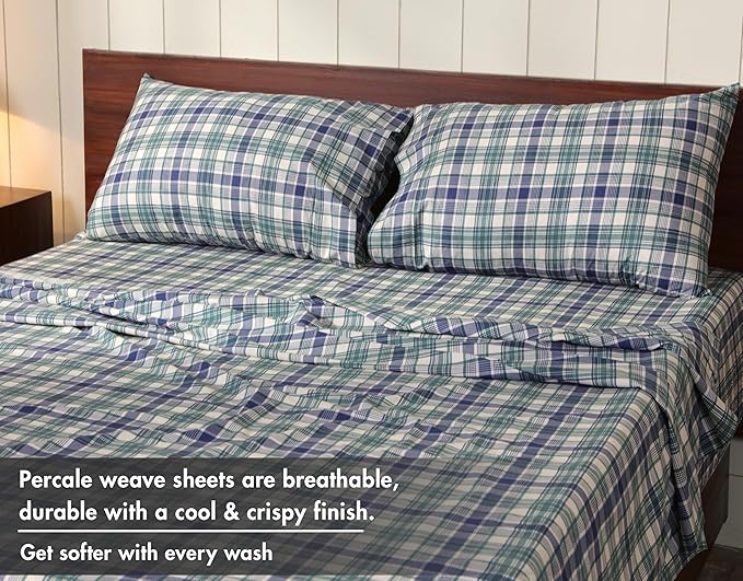 RUVANTI 100% Cotton Sheets – Twin XL Size Percale Bedding, Cooling & Breathable - Image 4
