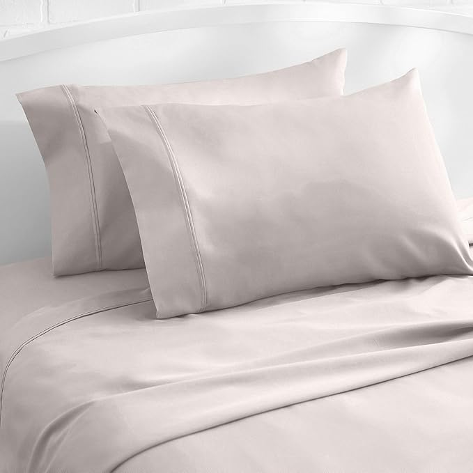 Amazon Basics 400 Thread Count Cotton Pillow Cases, Stone Gray - Image 5