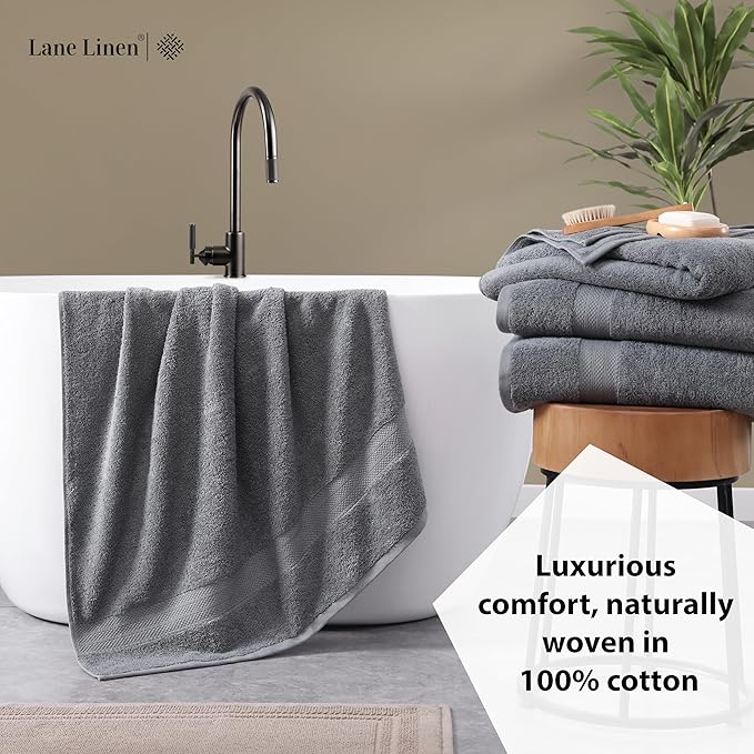 LANE LINEN 100% Cotton 4 Pack Bath Sheets - Image 4