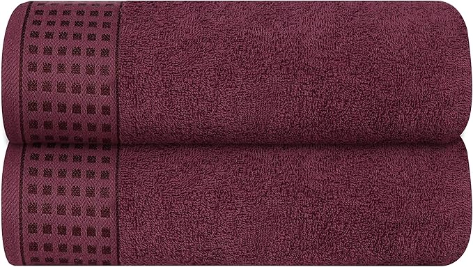 GLAMBURG 100% Cotton 2 Pack Oversized Bath Towel Set 28x55 Inches, Ultra Soft by GLAMBURG