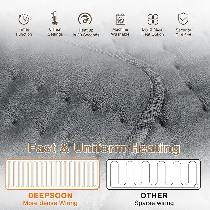 Deepsoon Heating Pad, Electric Heating Pads - Image 5