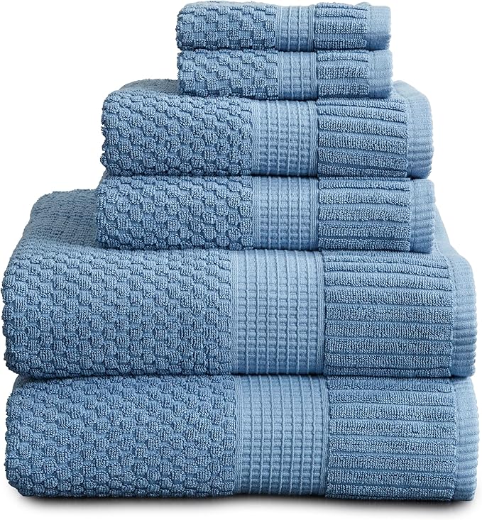 NY Loft 100% Cotton Towel Set 6 Piece | Super Soft & Absorbent Quick-Dry 2 Bath by NYLoft