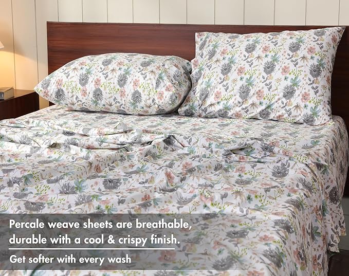 RUVANTI 100% Cotton Sheets – Queen Size Percale Bedding, Cooling & Breathable - Image 4