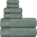 GLAMBURG 100% Cotton Ultra Soft 6 Pack Towel Set, Contains 2 Bath Towels 28x55 by GLAMBURG
