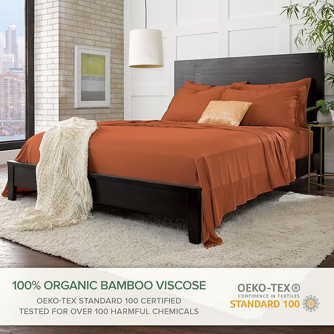 Pure Bamboo Full Sheets, Genuine 100% Organic Viscose Derived from Bamboo Bed - Image 2
