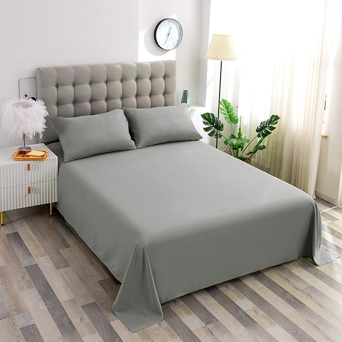 Sfoothome Full Grey Fitted Sheet Only, Wrinkle Free - Image 5