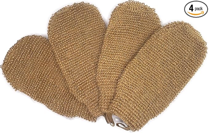 4 Pack 100% Natural Exfoliating Hemp Glove Mitt Mitten by Mr.Cui%27shop