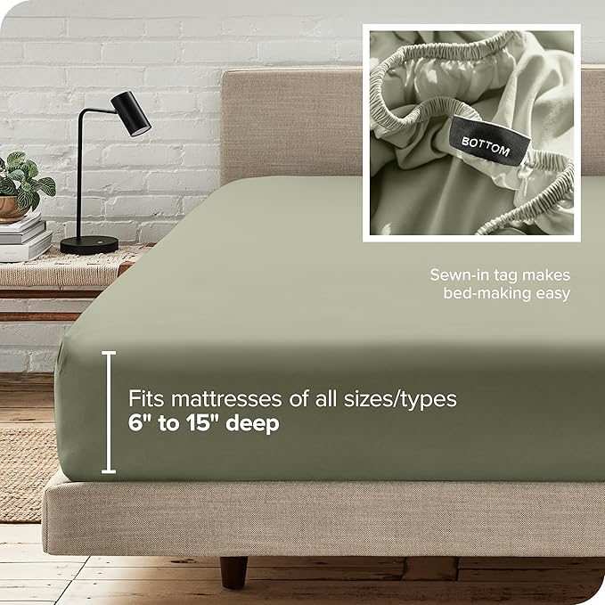 Bare Home Fitted Bottom Sheet King Size - Image 6
