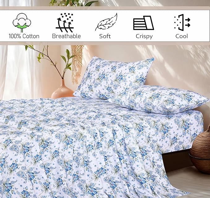RUVANTI 100% Cotton Sheets – King Size Percale Bedding, Cooling & Breathable - Image 5