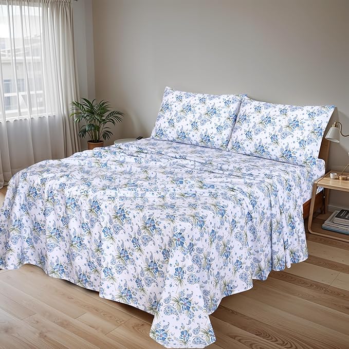 RUVANTI 100% Cotton Sheets – Full Size Percale Bedding, Cooling & Breathable - Image 2