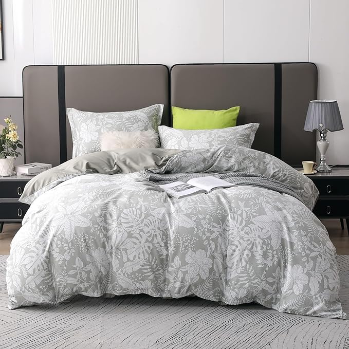 OAITE Duvet Cover Set Twin Size Floral Pattern 600 Thread Count Ultra Soft 100% by OAITE